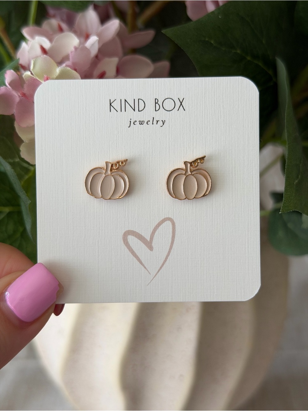 Gold Pumpkin Stud Earrings - Women's Jewelry